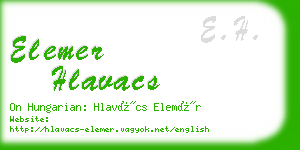 elemer hlavacs business card